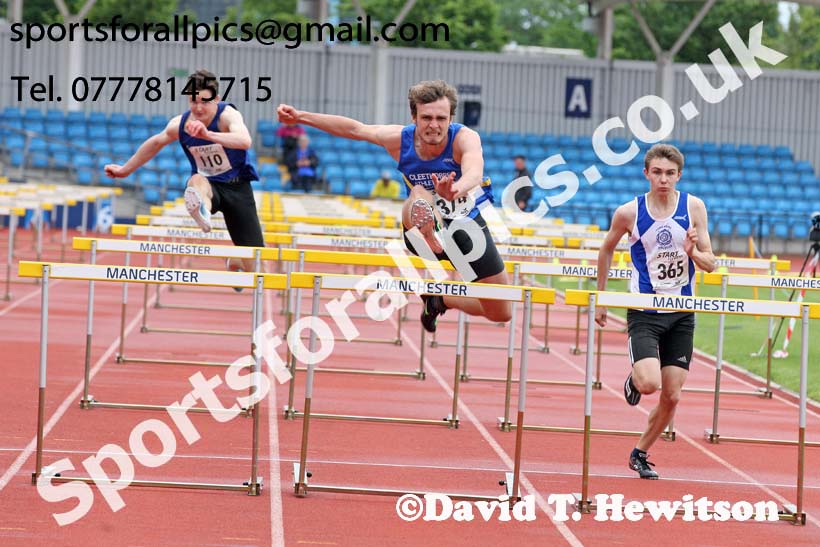Mens under-20s 110 metres hurdles, Northern Senior and Under-20s Champs., SportsCity, Manchester. Photo: David T. Hewitson/Sports for All Pics